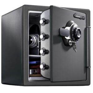 SentrySafe SFW123DSB Fire-Resistant Safe and Water-Resistant Safe with Dial Combination, 1.23 Cu. ft