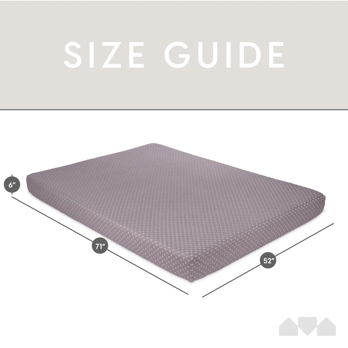 Milliard Memory Foam Futon Mattress - Full Size (Frame Not Included) (Black), 71"52"x6"