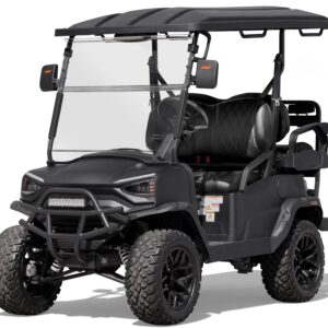 Coleman Powersports CGC2 51.2V Electric Utility Golf Cart, 4-Seater Vehicle Up to 20 MPH & 40 Miles Range, 5kW Motor, LCD Display & Rear Storage, Ages 16 and Up, Matte Black