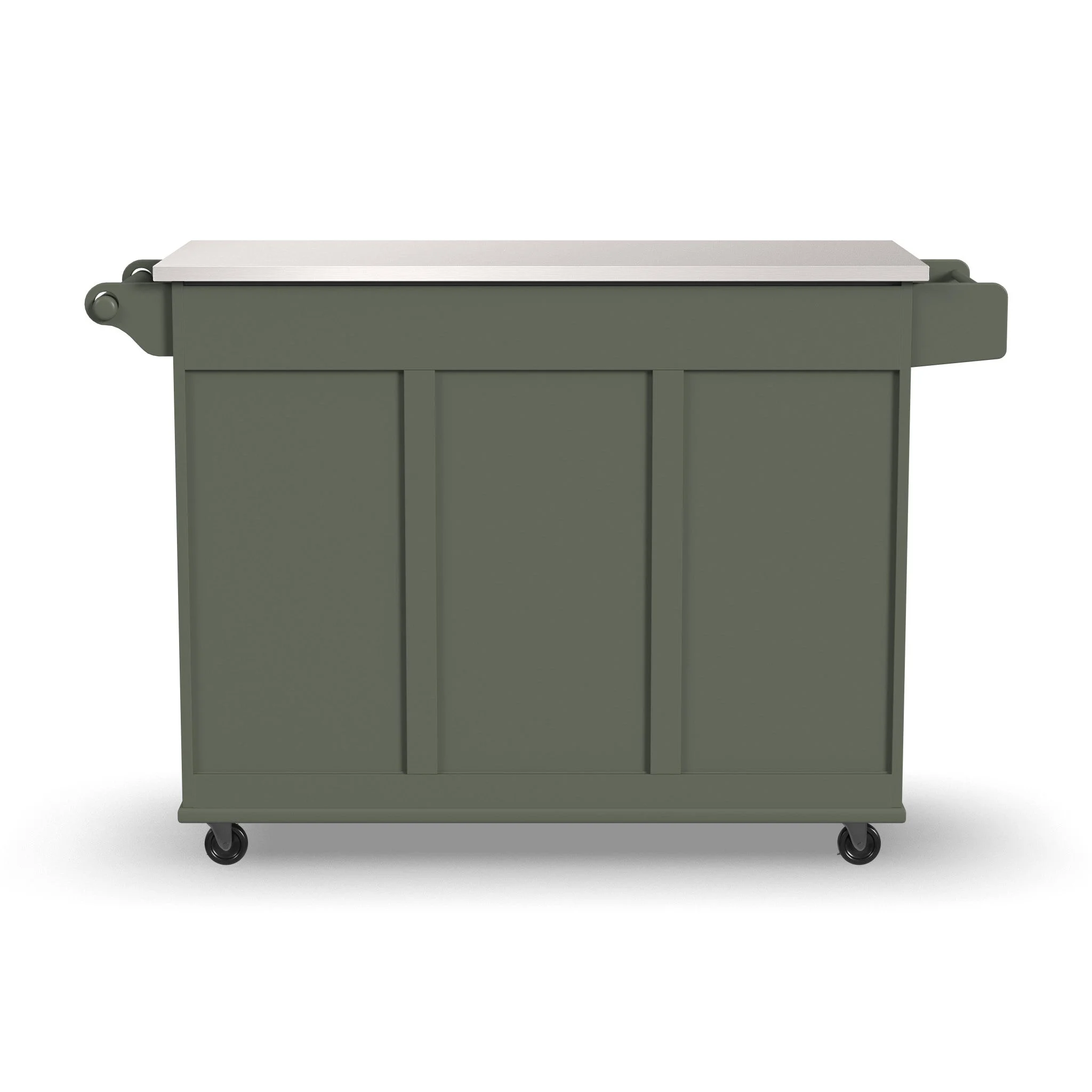 Homestyles Dolly Madison Engineered Wood Kitchen Cart in Sage Green/Nickel