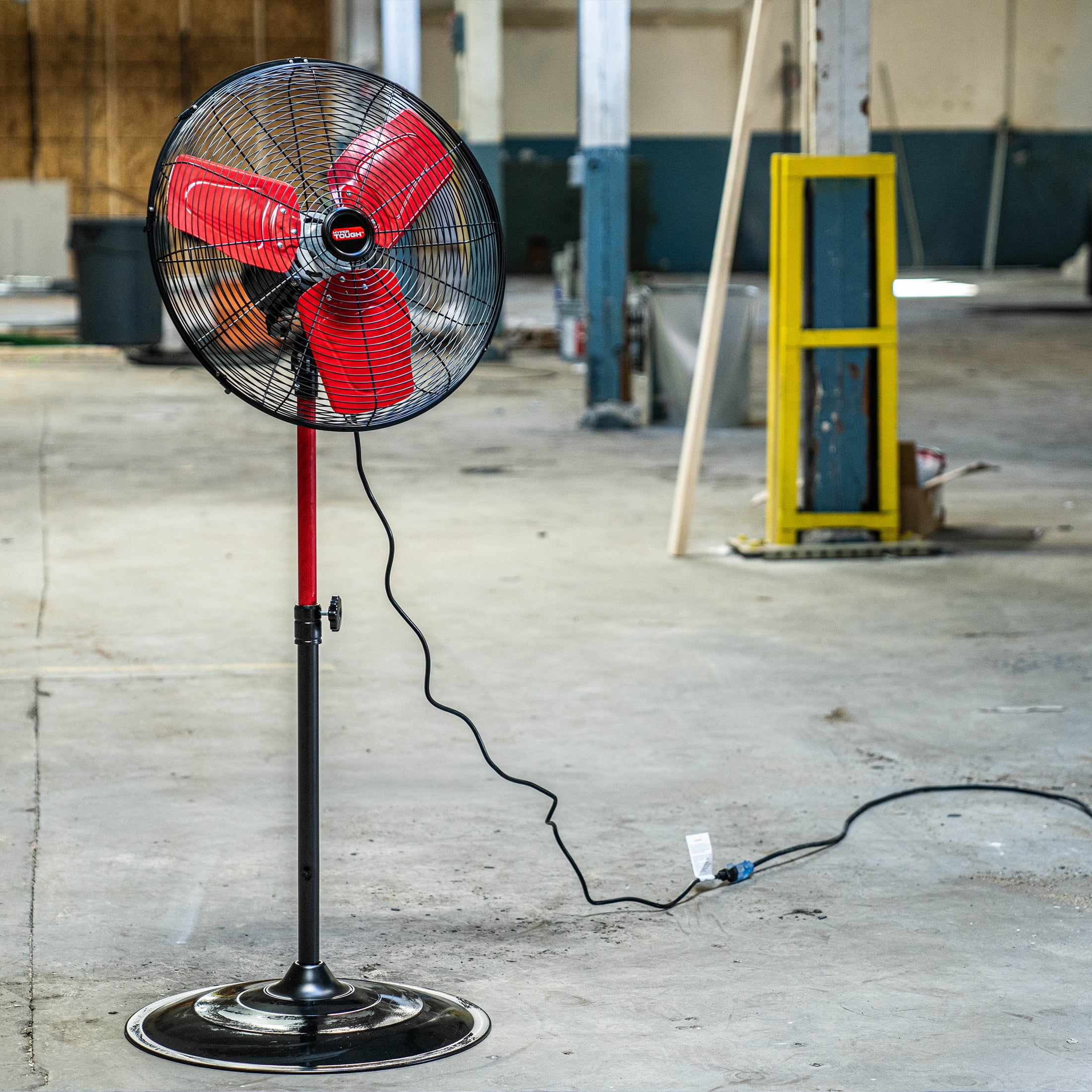 Hyper Tough 20" 3-Speed Commercial & Industrial High Velocity Oscillating Red & Black Pedestal Fan