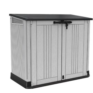 Keter Store-It-Out Prime 4.3 x 3.7 ft. Outdoor Resin Storage Shed with Easy Lift Hinges, Perfect for Yard Tools, Pool Toys and Garden Accessories, Grey
