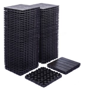 76-Pack Plastic Interlocking Deck Tiles - 68.80 Sq.Ft Outdoor Plastic Flooring Super Durable & Waterproof All-Weather Indoor/Outdoor