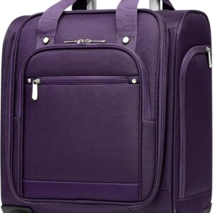 Underseat Carry On Luggage Softside Lightweight Rolling Travel Bag Spinner Suitcase
