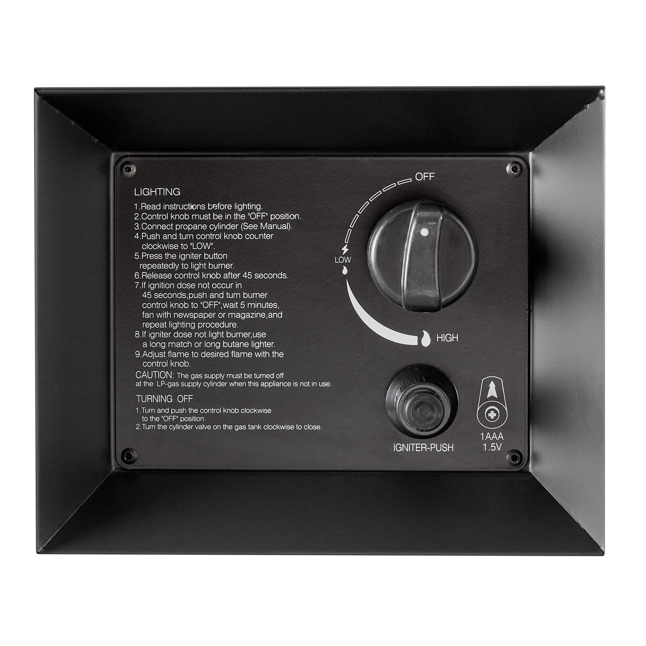 Mainstays 42" Rectangle Black Finish Modern Steel Fire Pit: 42" x 20" 50000 BTU Propane Fire Pit Table with Lid, Tank Hideaway and Cover