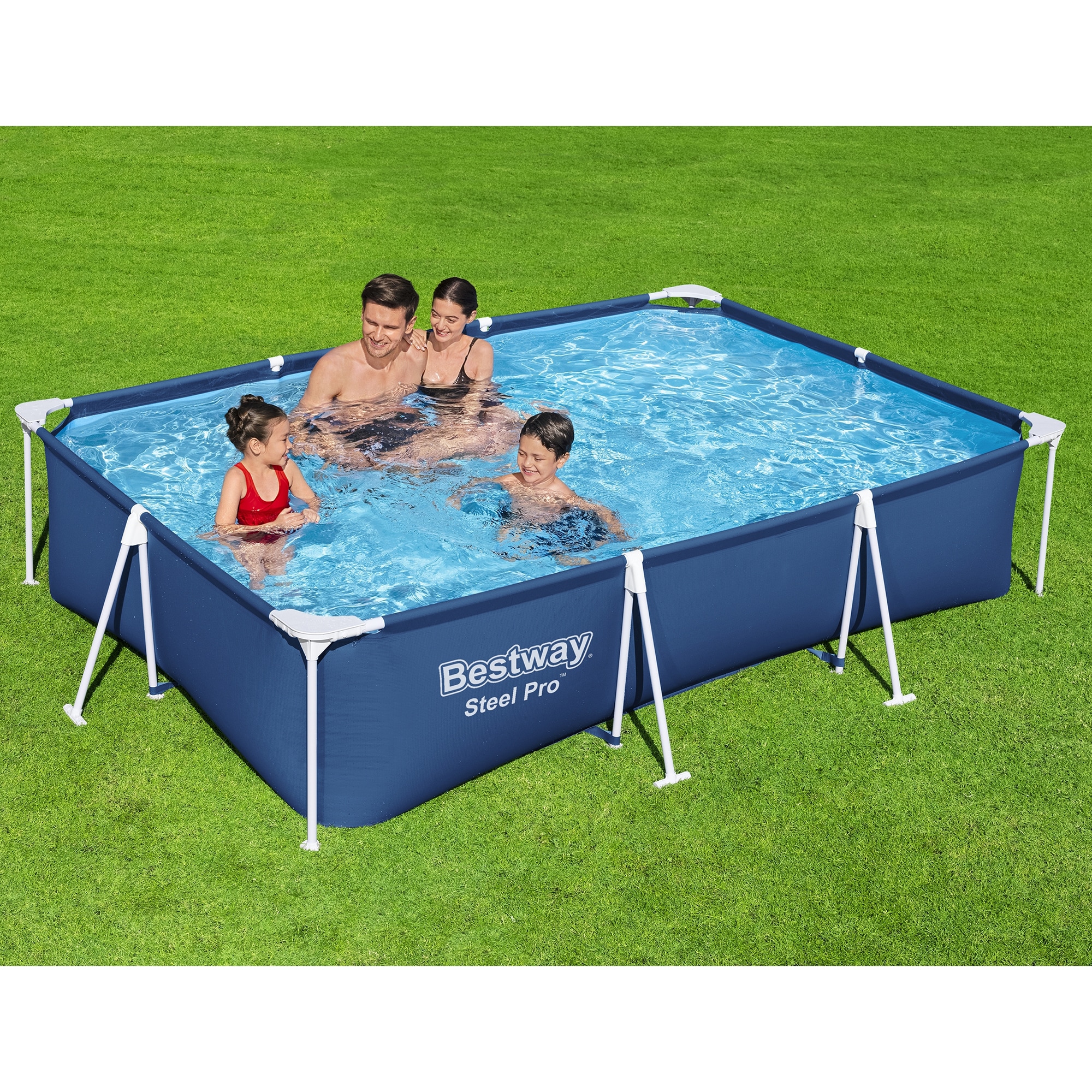 Bestway: Steel Pro 9'10" x 6'7" x 26" Above Ground Pool Set - 872 Gallons, Outdoor Family Pool, Corrosion & Puncture Resistant, Includes Filter & Pump