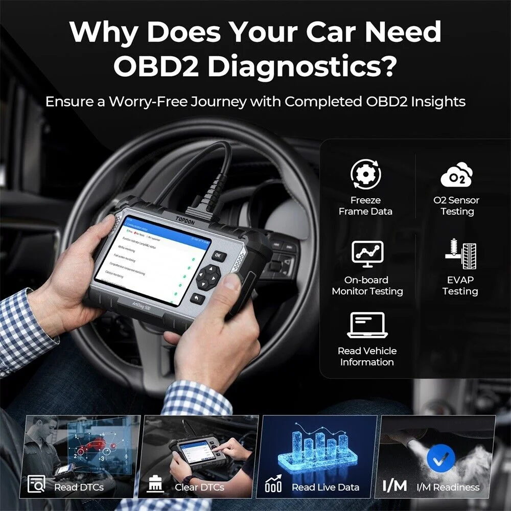 OBD2 Scanner TOPDON ArtiDiag500 Car Diagnostic Scanner Engine ABS SRS Transmission CAN Diagnostic Full OBD2 Test