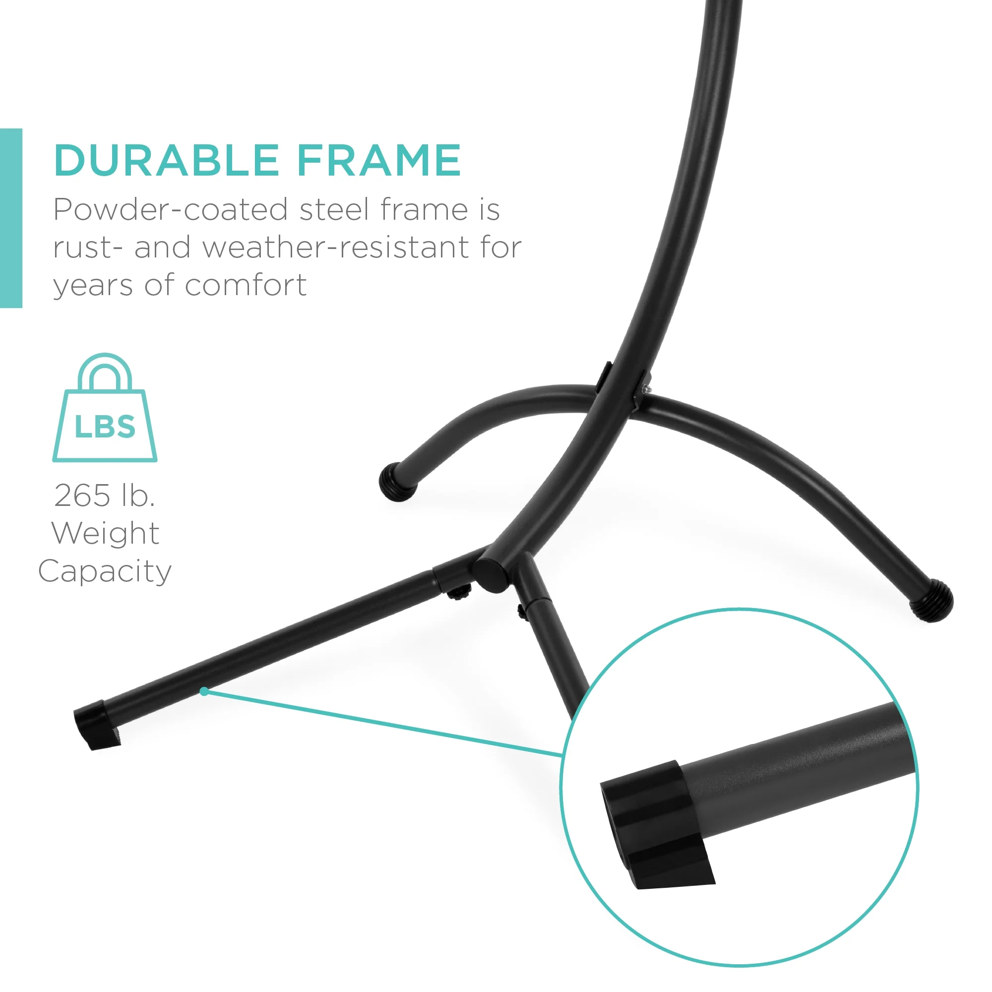 Best Choice Products Hanging Curved Chaise Lounge Chair Swing for Backyard, Patio w/ Pillow, Shade, Stand - Teal