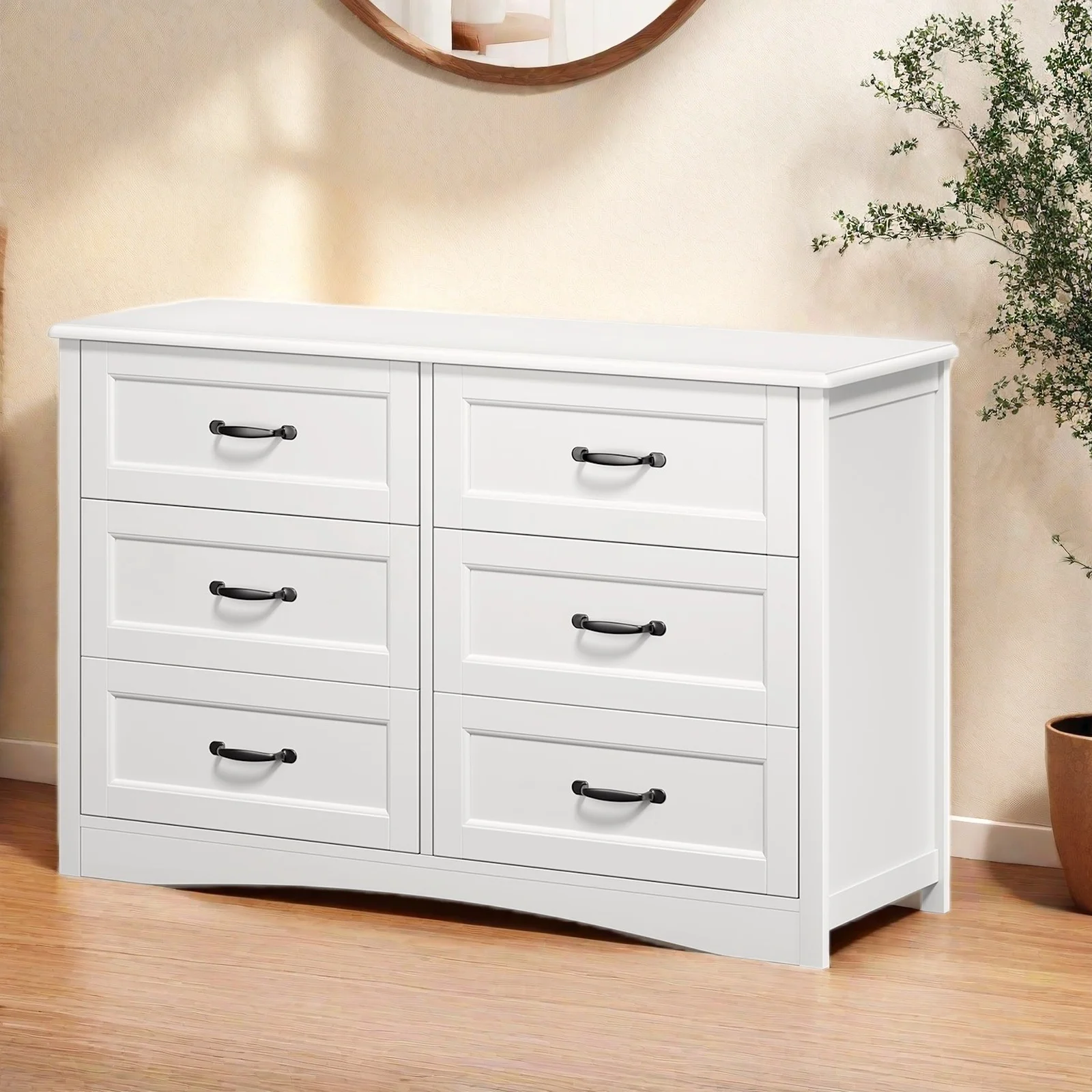 Dresser for Bedroom, Lofka 6-Drawer Wood Dresser?with Anti-Tip Safety for Closet| Living Room