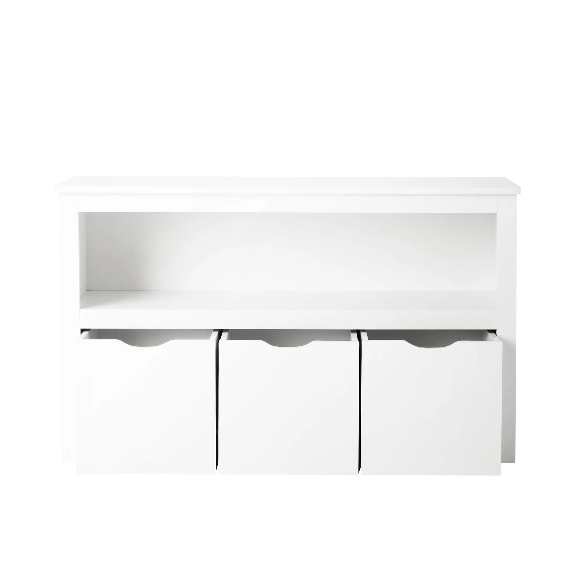 Your Zone Kids Toy Storage Cabinet with Three Rolling Bins, White Finish
