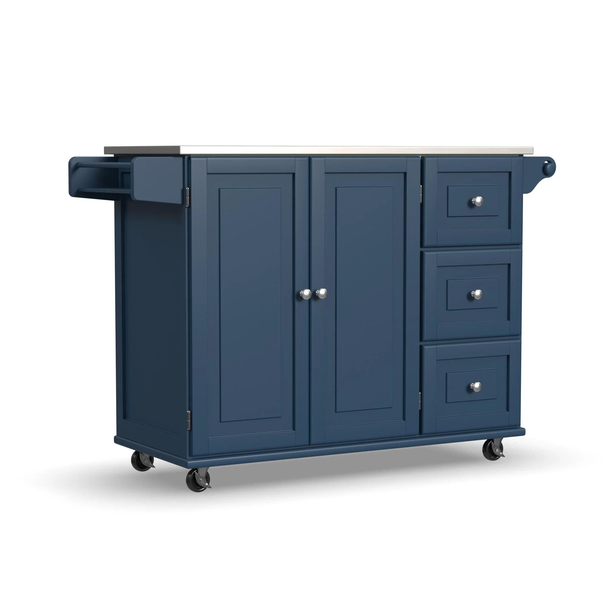 Homestyles Dolly Madison Engineered Wood Kitchen Cart in Sage Green/Nickel