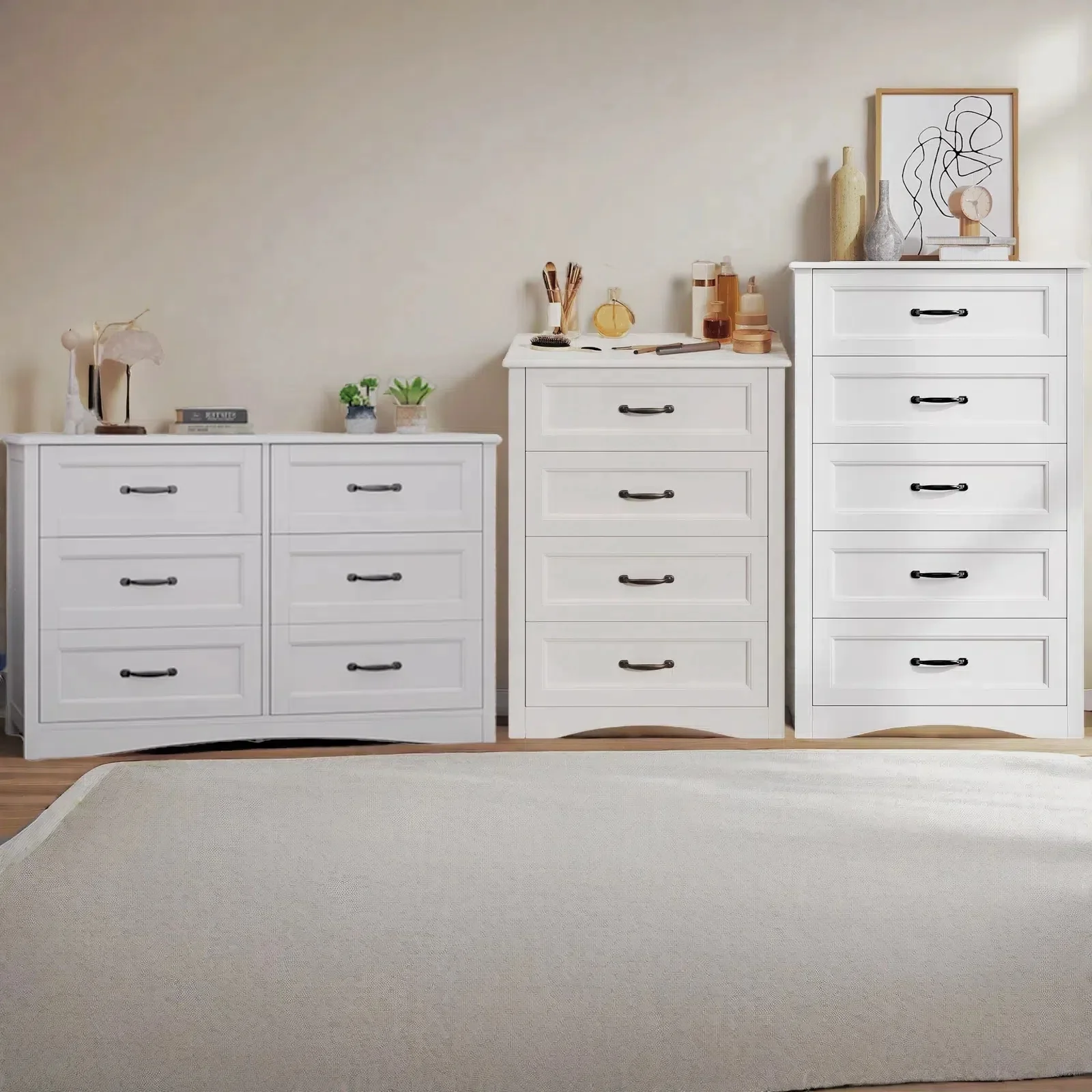 Dresser for Bedroom, Lofka 6-Drawer Wood Dresser?with Anti-Tip Safety for Closet| Living Room