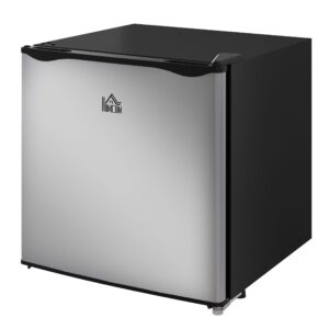 Mini Upright Freezer 1.1 Cu.Ft - Compact Silver Freezer, Removable Shelves, Low Noise, Adjustable Temperature - Ideal for Apartments, Dorms, Offices