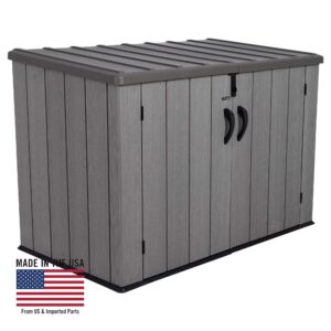 Lifetime Lockable DIY Polyethylene Horizontal Storage Shed, 75 cubic ft., Light Brown (60341)