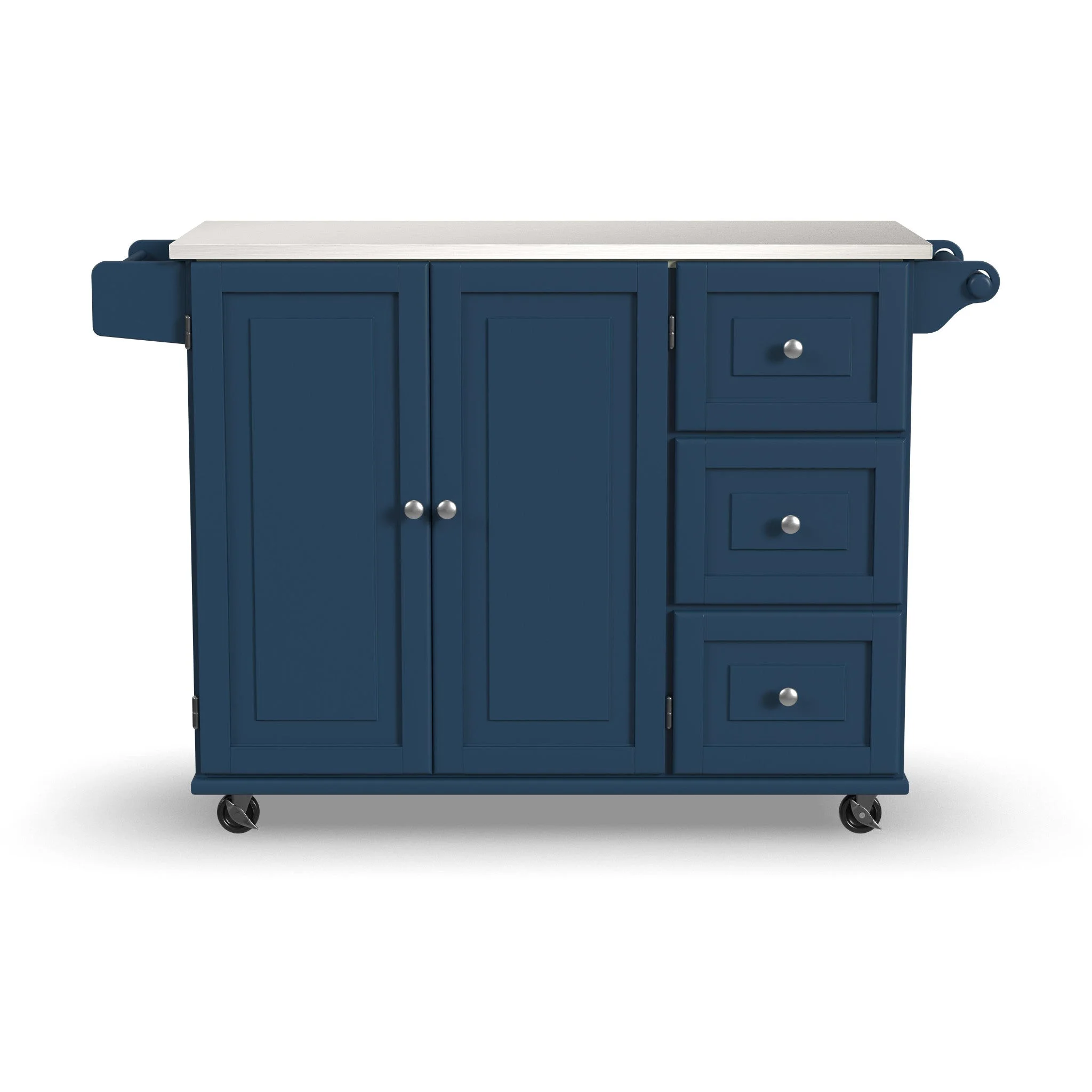 Homestyles Dolly Madison Engineered Wood Kitchen Cart in Sage Green/Nickel