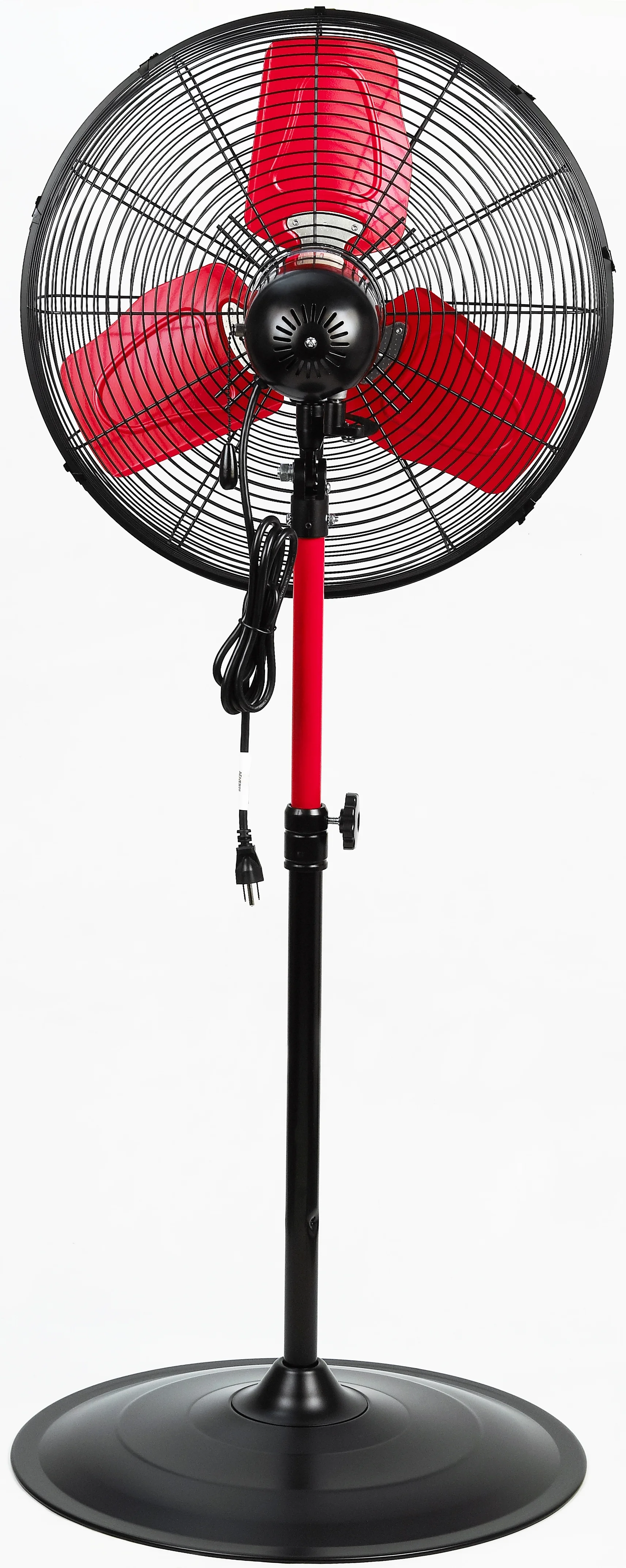 Hyper Tough 20" 3-Speed Commercial & Industrial High Velocity Oscillating Red & Black Pedestal Fan