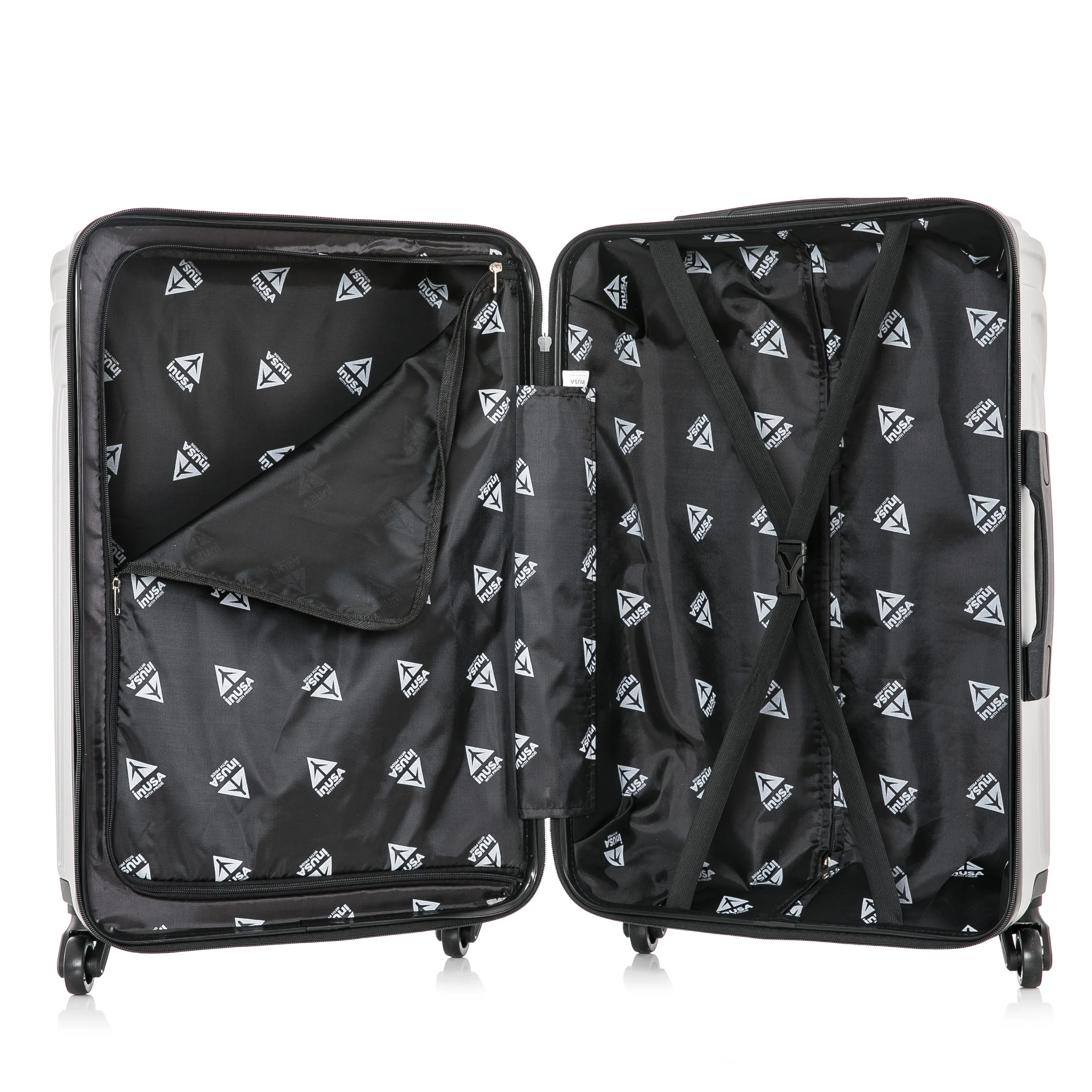 InUSA Vasty 28" Hardside Lightweight Luggage with Spinner Wheels, Handle, and Trolley, Gray