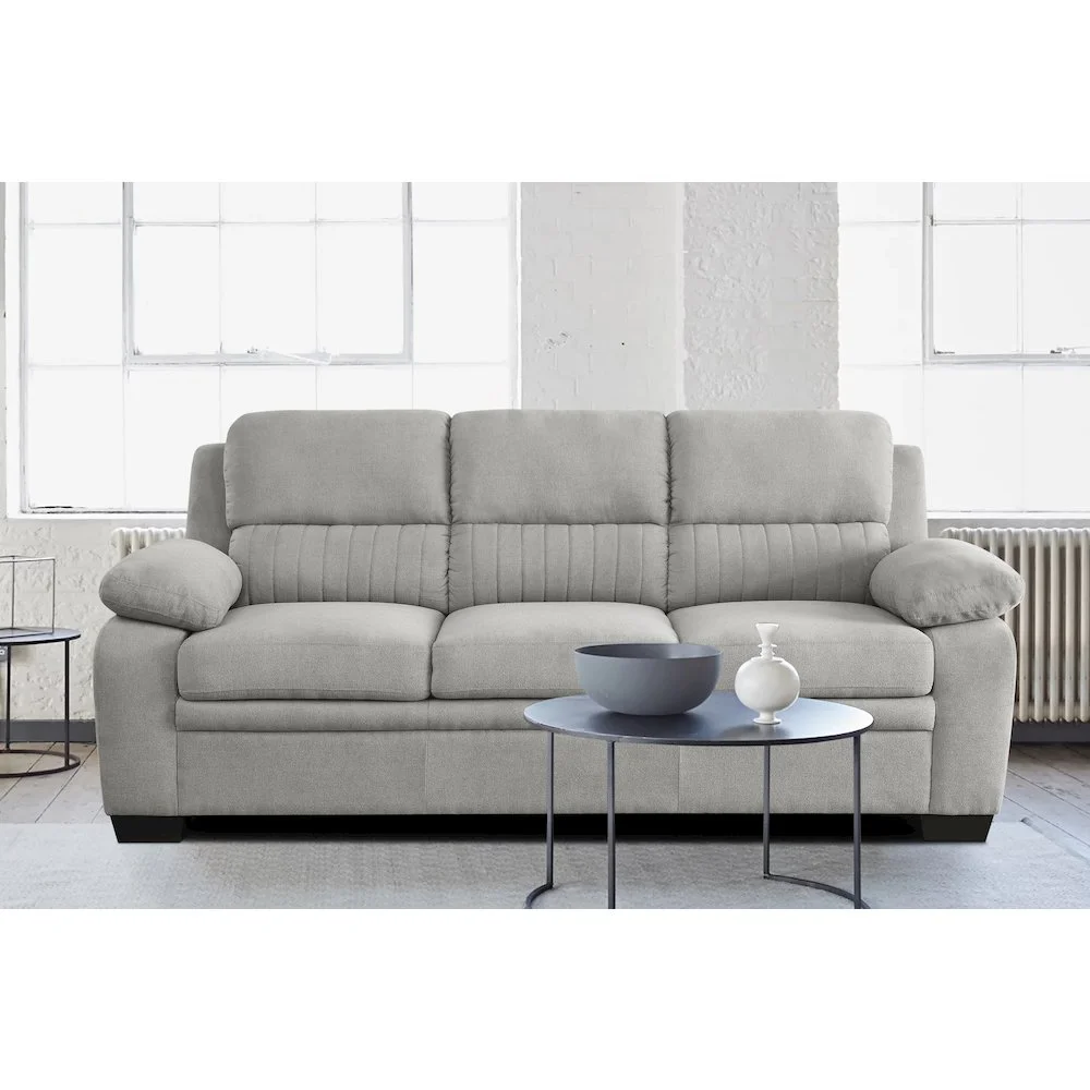 Lexicon Holleman Modern Textured Fabric Sofa with Pillow-top Arms in Light Gray