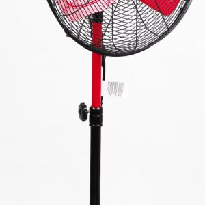 Hyper Tough 20" 3-Speed Commercial & Industrial High Velocity Oscillating Red & Black Pedestal Fan