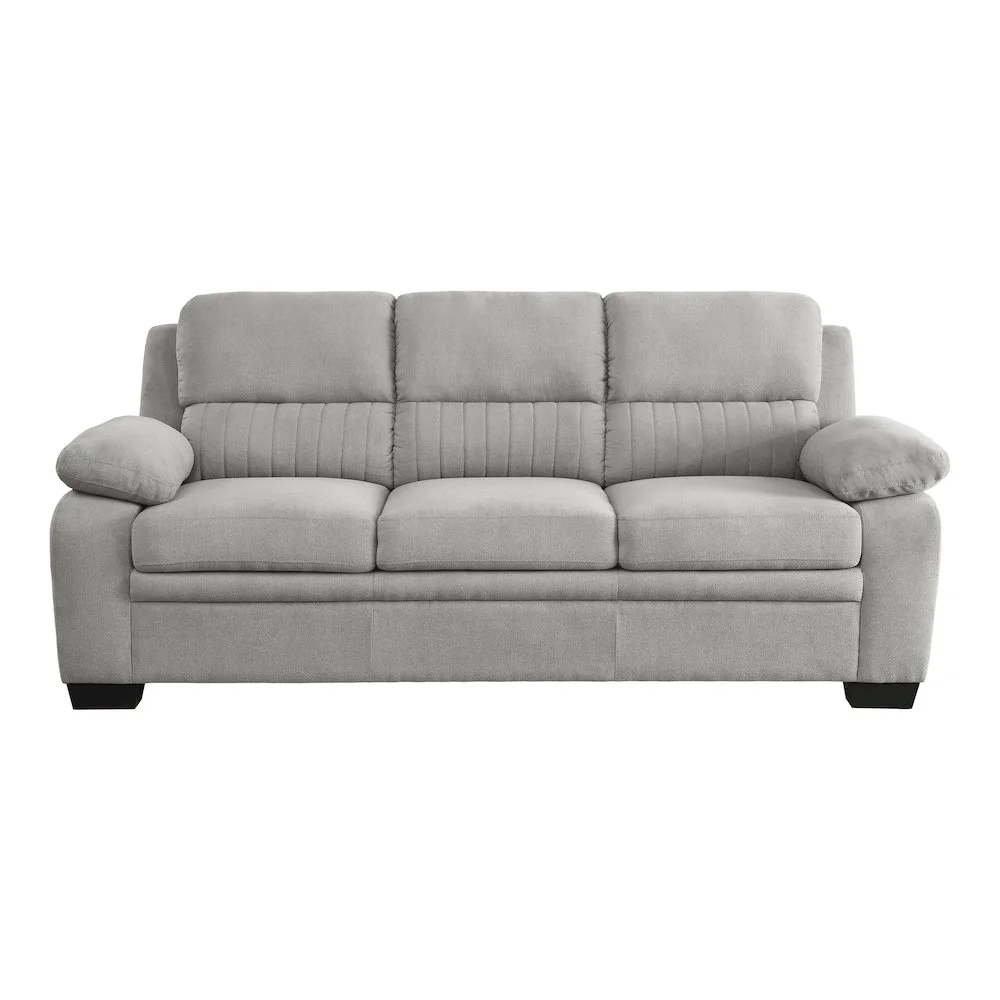 Lexicon Holleman Modern Textured Fabric Sofa with Pillow-top Arms in Light Gray