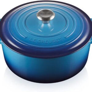 Le Creuset Signature Enamelled Cast Iron 28cm Round Casserole Dish With Lid, Blue