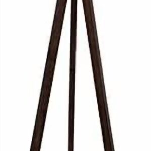 Wood Tripod Floor Lamp, Mid Century Standing Lamp, Modern Design Studying Light for Living Room, Bedroom, Study Room and Office, Flaxen Linen Shade with E26 Base Brown