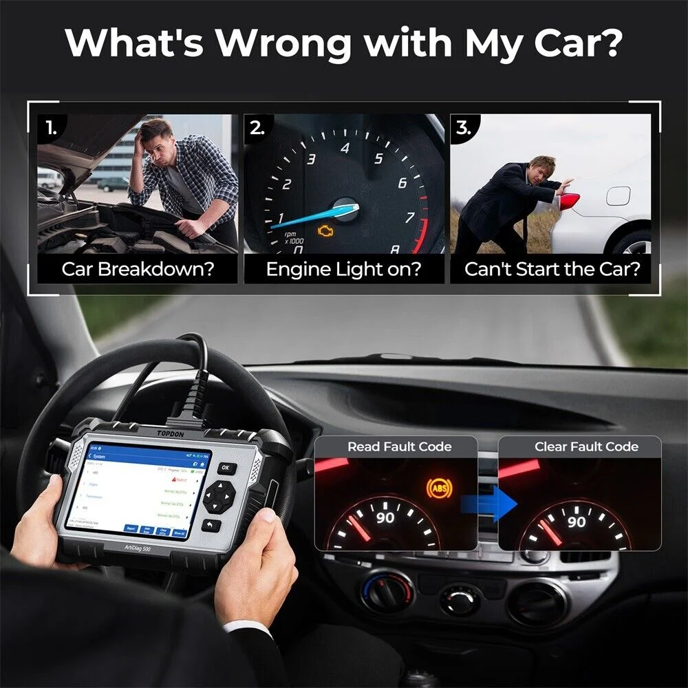 OBD2 Scanner TOPDON ArtiDiag500 Car Diagnostic Scanner Engine ABS SRS Transmission CAN Diagnostic Full OBD2 Test