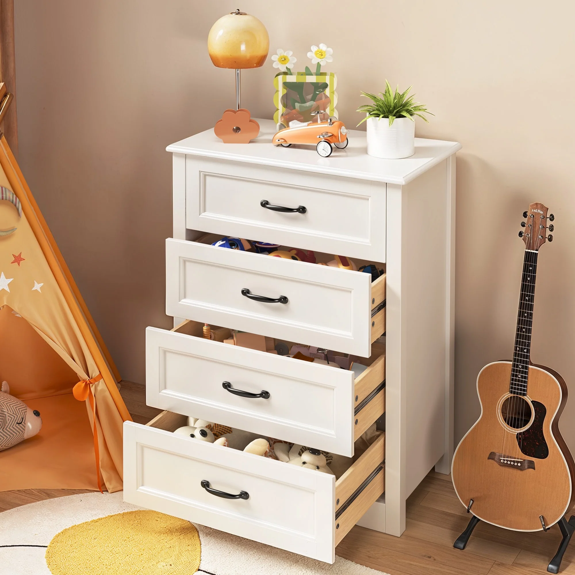 Dresser for Bedroom, Lofka 6-Drawer Wood Dresser?with Anti-Tip Safety for Closet| Living Room