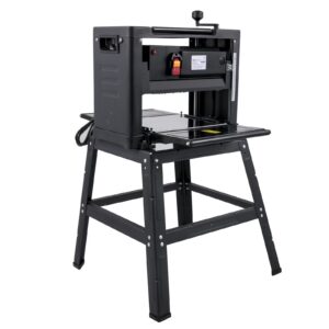 VEVORbrand 12.5" Thickness with detachable stand, Foldable Wood Planer 1500W Thickness Woodworking 315"/min Feed Rate Double Cutter Benchtop Thickness Planer with Dust Exhaust Interface Stand