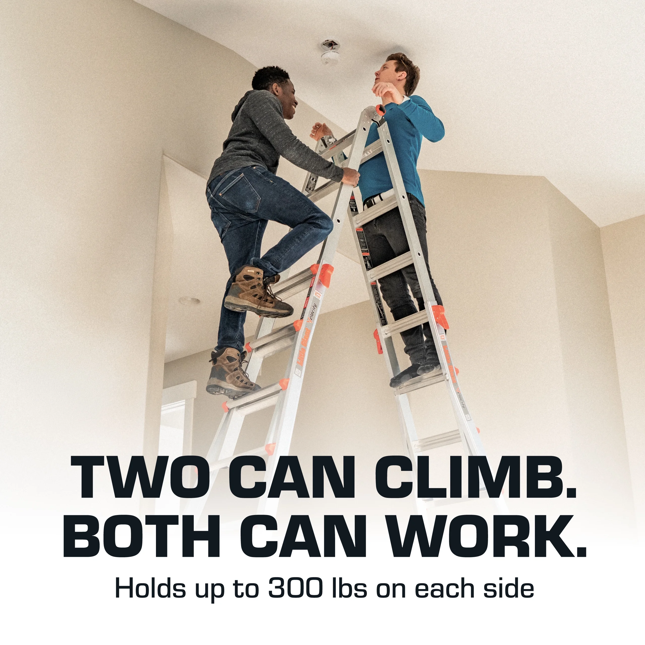 Little Giant Ladders Velocity 22-ft Multi-Position Ladder, Aluminum, 300 lb Capacity, Telescoping, A-Frame, Extension, with Wheels and Slip-Resistant Feet