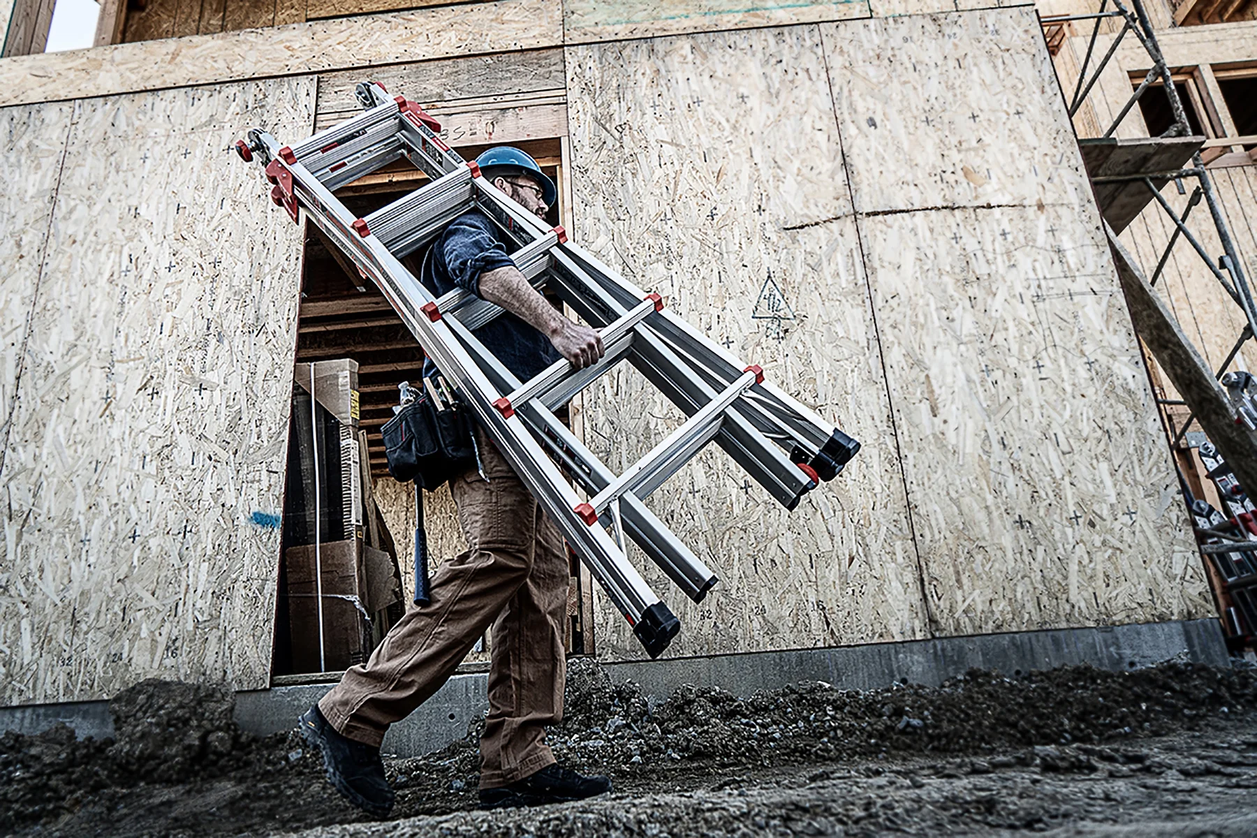 Little Giant Ladders Velocity 22-ft Multi-Position Ladder, Aluminum, 300 lb Capacity, Telescoping, A-Frame, Extension, with Wheels and Slip-Resistant Feet