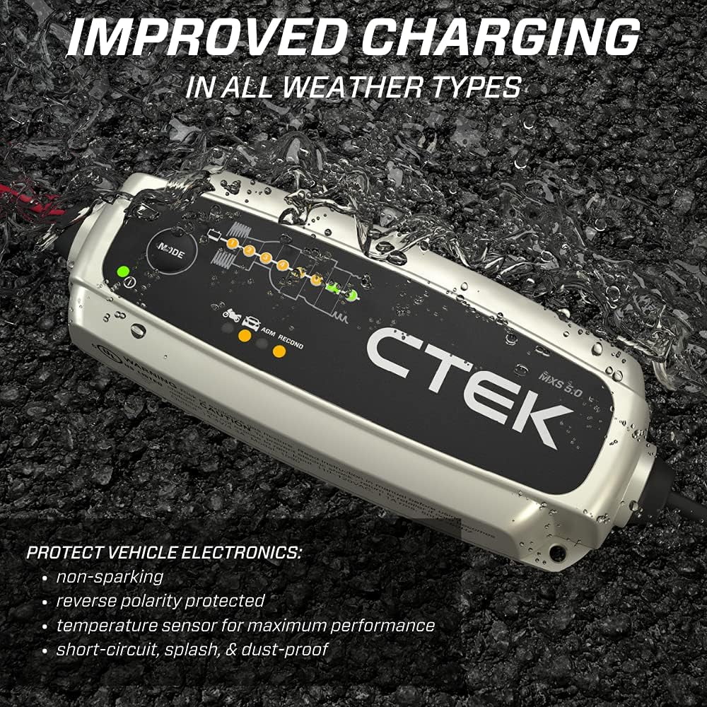 CTEK 40-206 MXS 5.0 Fully Automatic 4.3 amp Battery Charger and Maintainer 12V