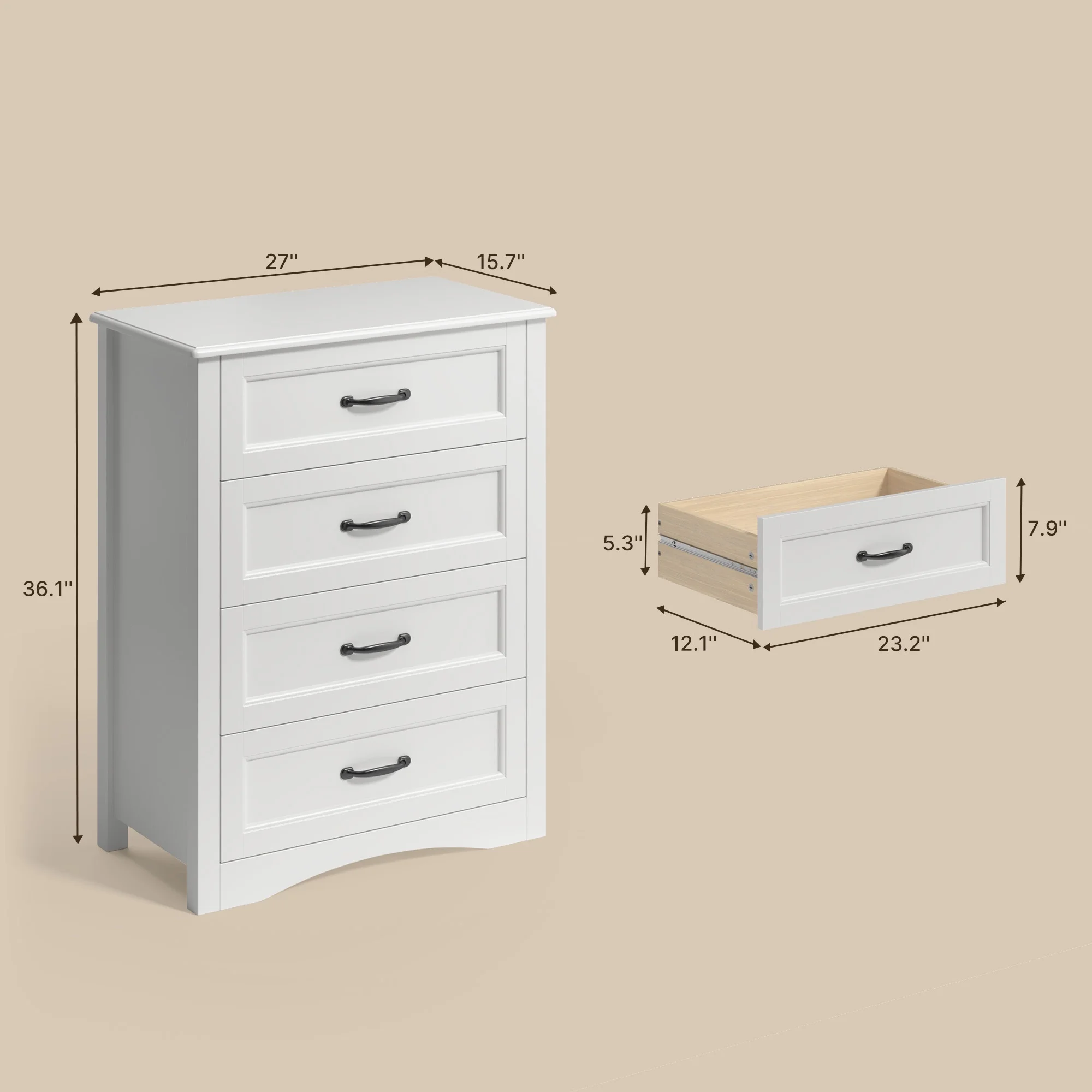 Dresser for Bedroom, Lofka 6-Drawer Wood Dresser?with Anti-Tip Safety for Closet| Living Room