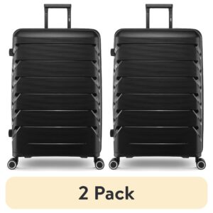 (2 pack) PUR by iFLY Hardside 28" Checked Luggage, Black