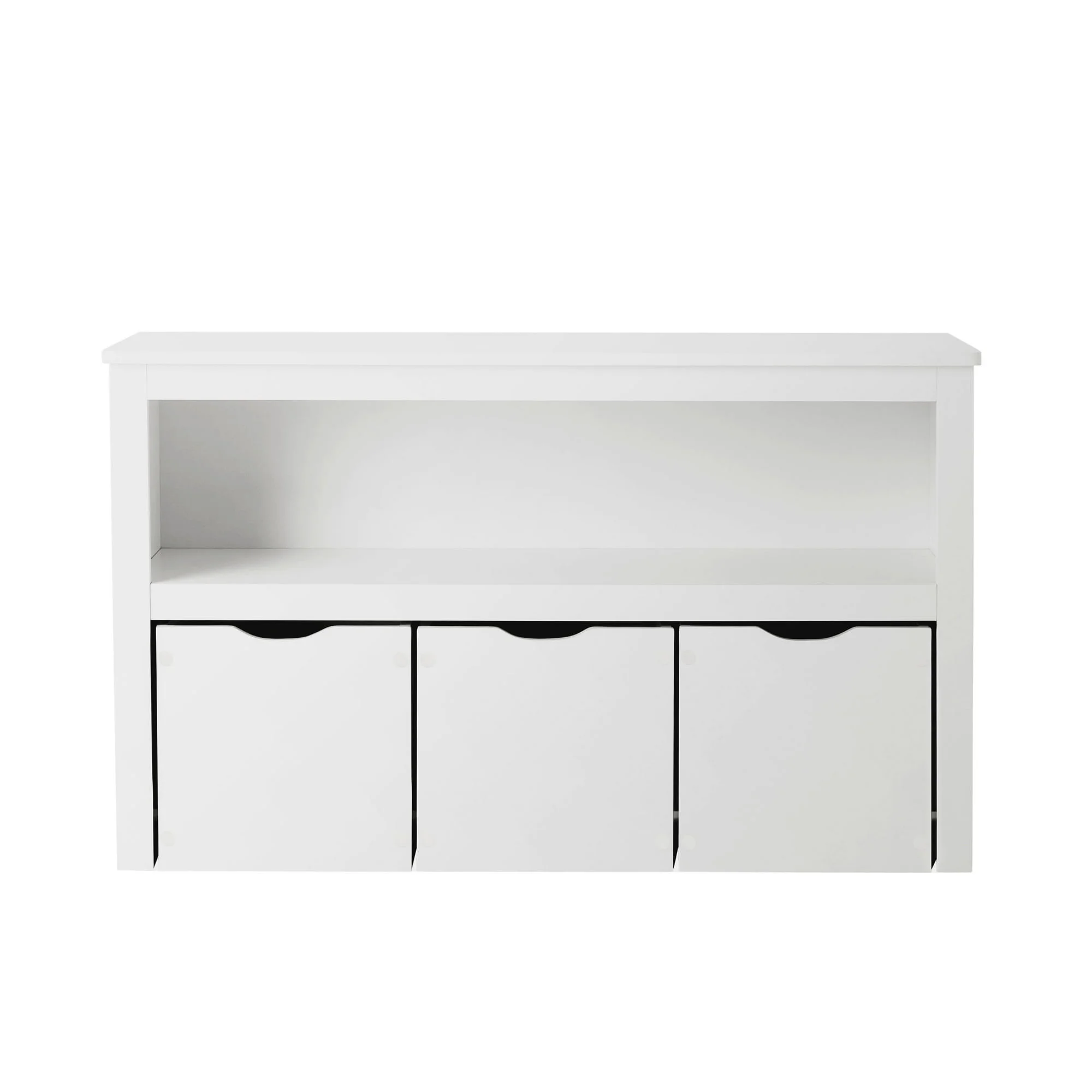 Your Zone Kids Toy Storage Cabinet with Three Rolling Bins, White Finish