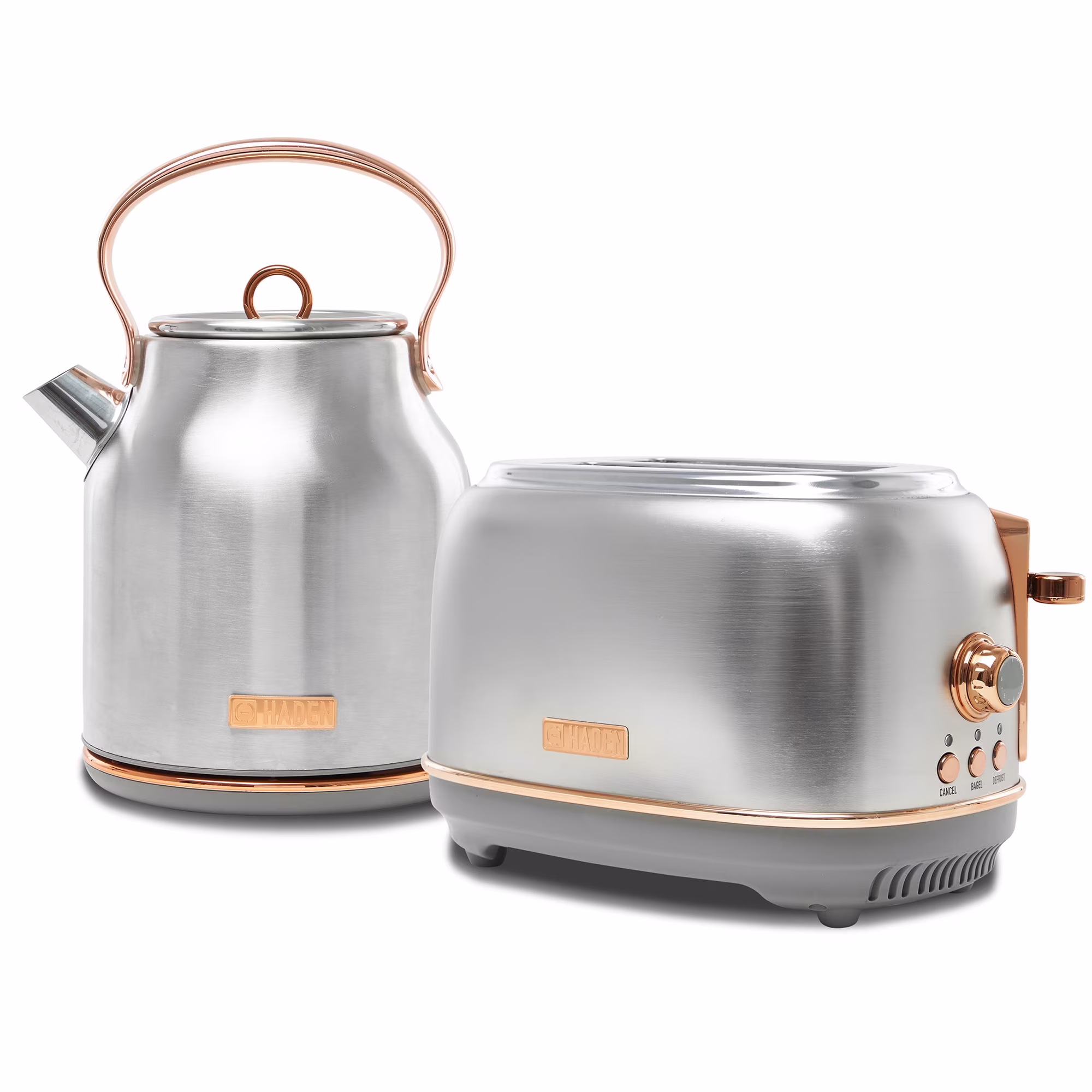 Haden Heritage 1.7 Liter Electric Kettle with 2 Slice Bread Toaster, White