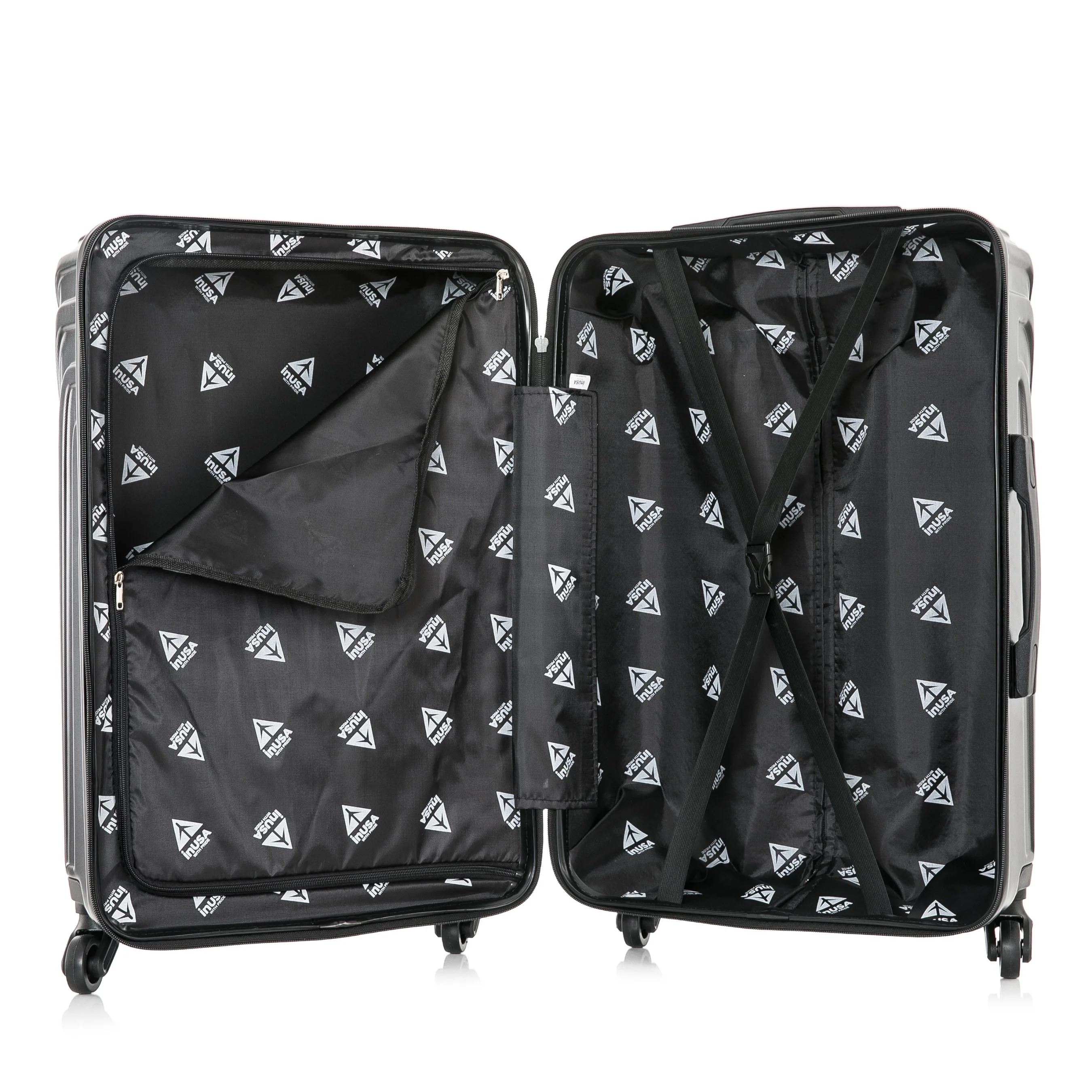 InUSA Vasty 28" Hardside Lightweight Luggage with Spinner Wheels, Handle, and Trolley, Gray
