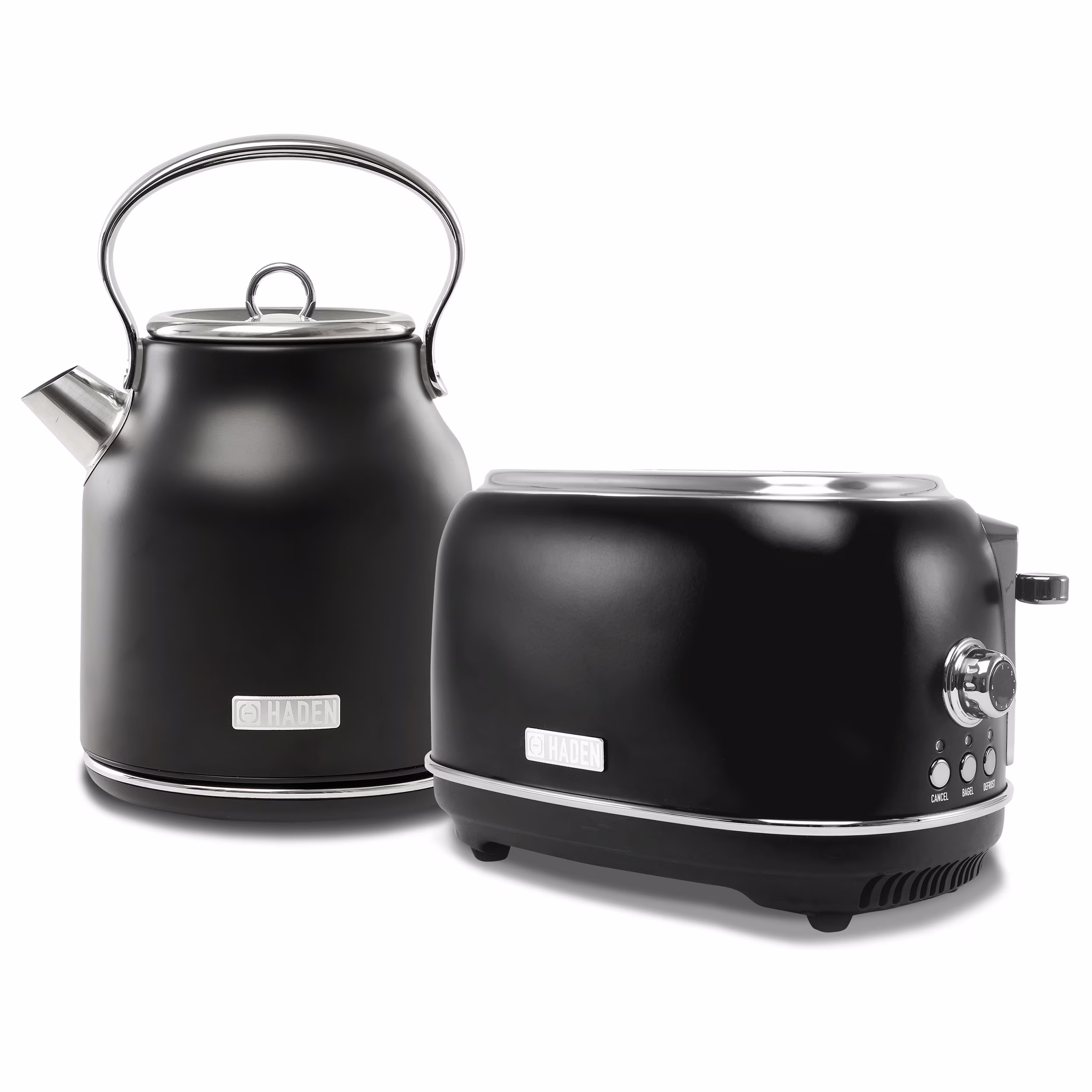 Haden Heritage 1.7 Liter Electric Kettle with 2 Slice Bread Toaster, White