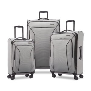 American Tourister X-Lite 3-Piece Luggage Set with Spinner Wheels - Light Grey