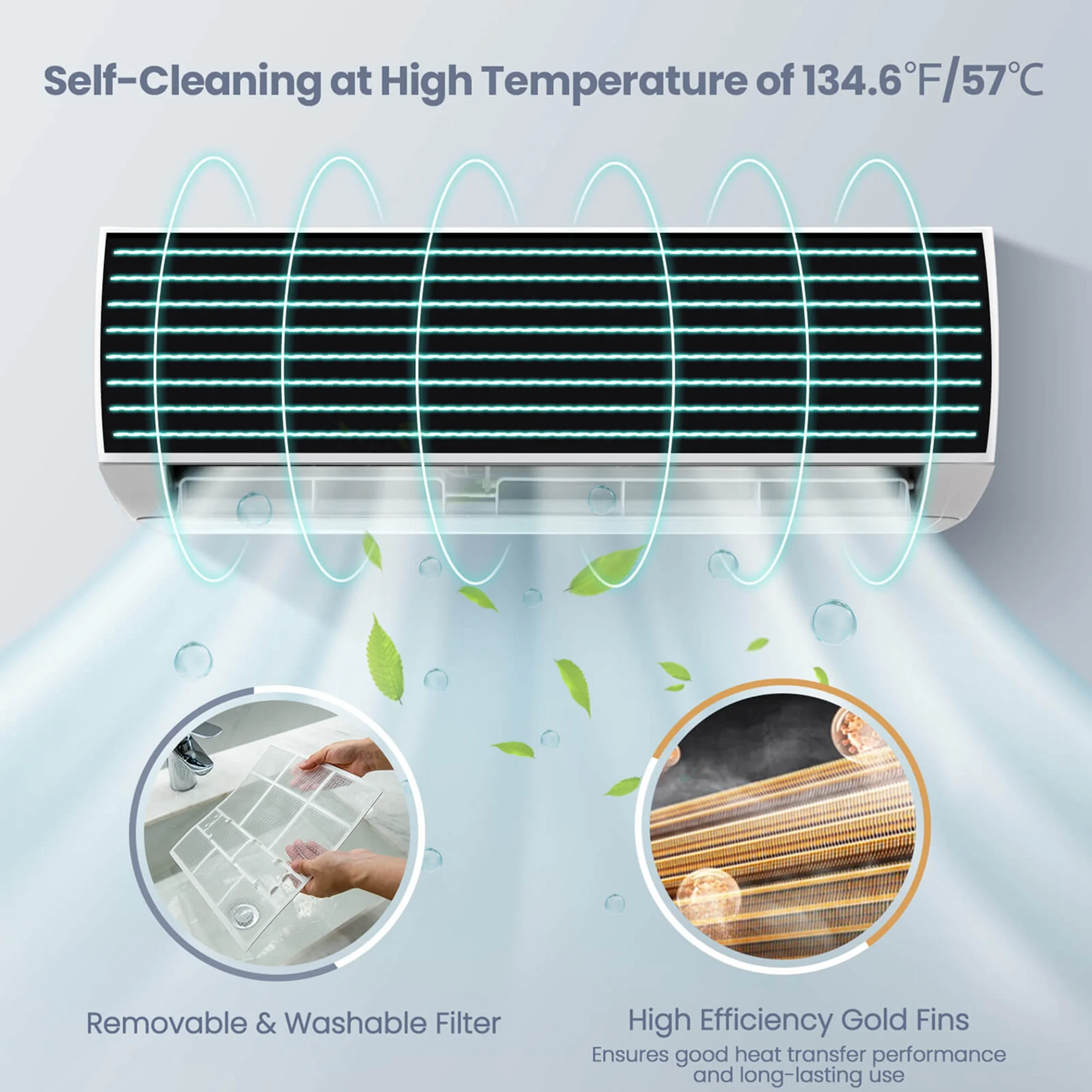 Costway 18000 BTU Mini Split Air Conditioner & Heater 19 SEER2 1250 Sq. Ft Coverage