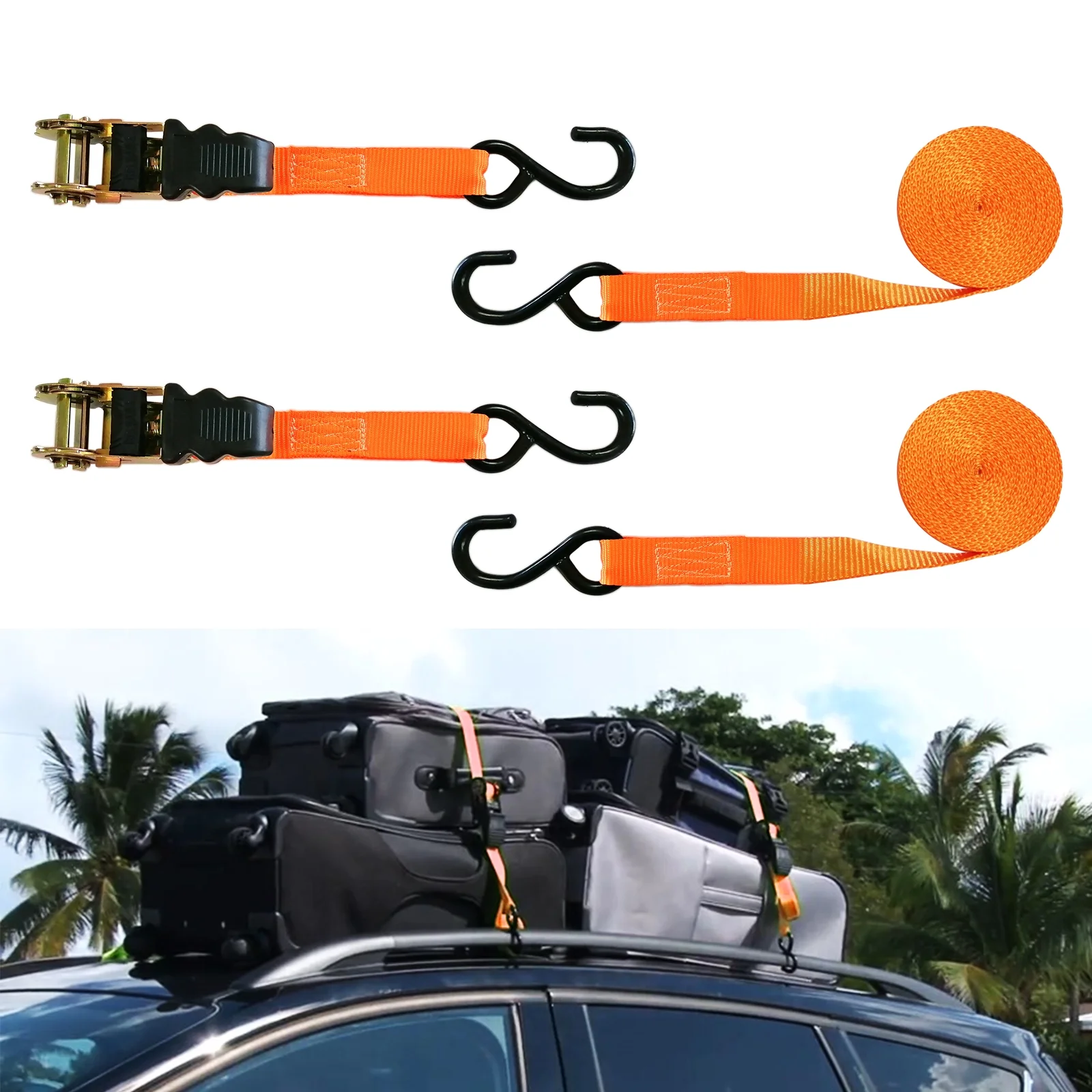 MeeFar Universal Rooftop Roof Rack Steel Cargo Carrier Basket Size 51" X 36" X 5" + Soft Shell Waterproof Cargo Bag 15 Cu.ft (44" 34" 17") Combo