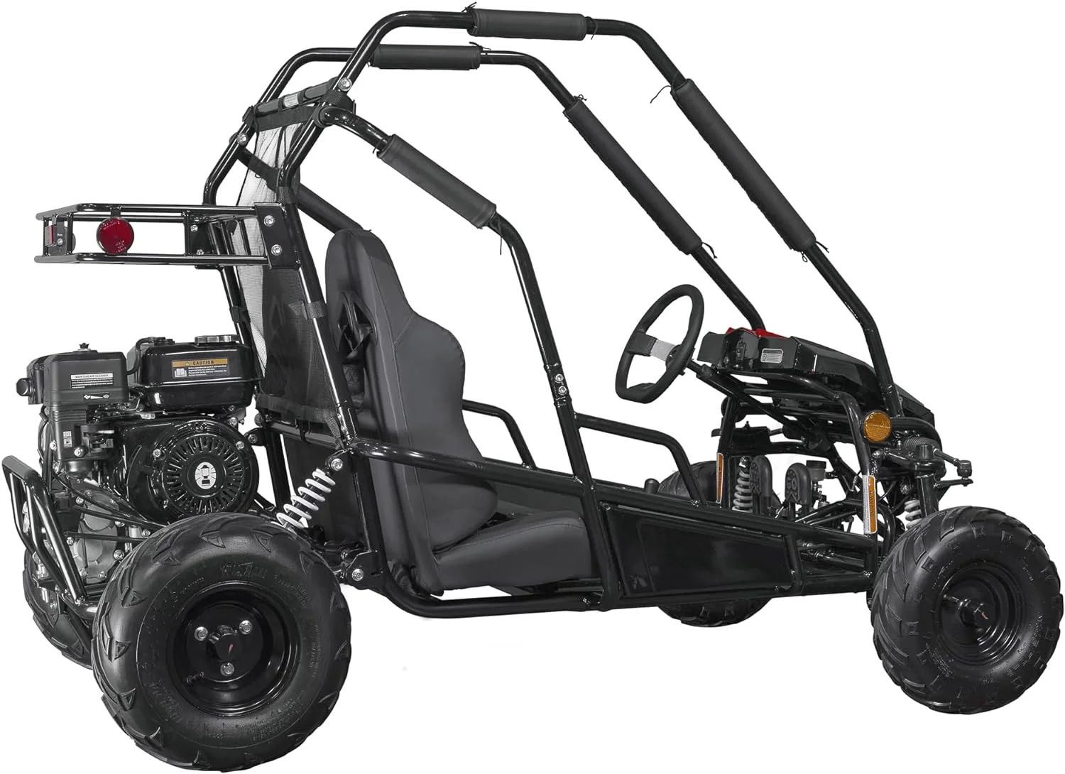Coleman Powersports GK200 196cc Gas Powered Go-Kart, Two-Seater Off-Road Vehicle Up to 23 MPH, Rugged Suspension, Pull-Start Engine, Ages 13+, Red