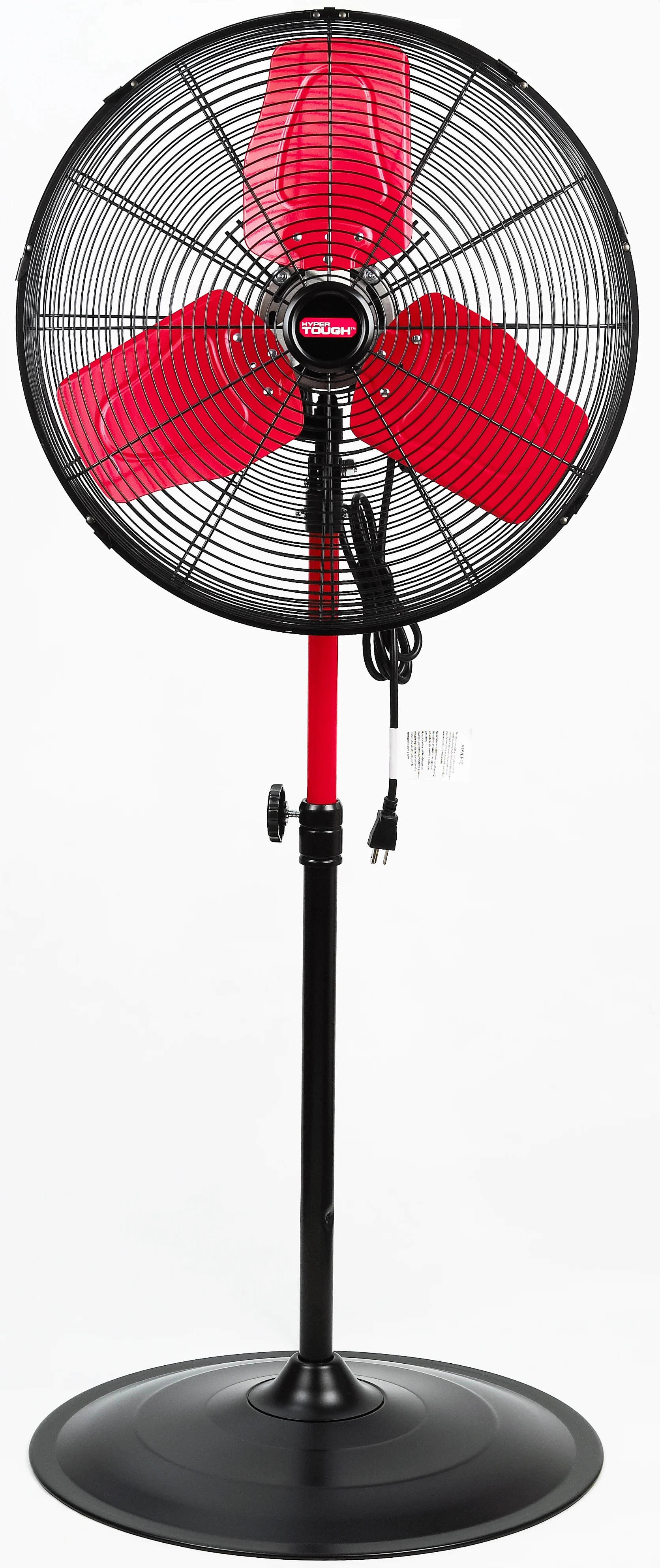 Hyper Tough 20" 3-Speed Commercial & Industrial High Velocity Oscillating Red & Black Pedestal Fan