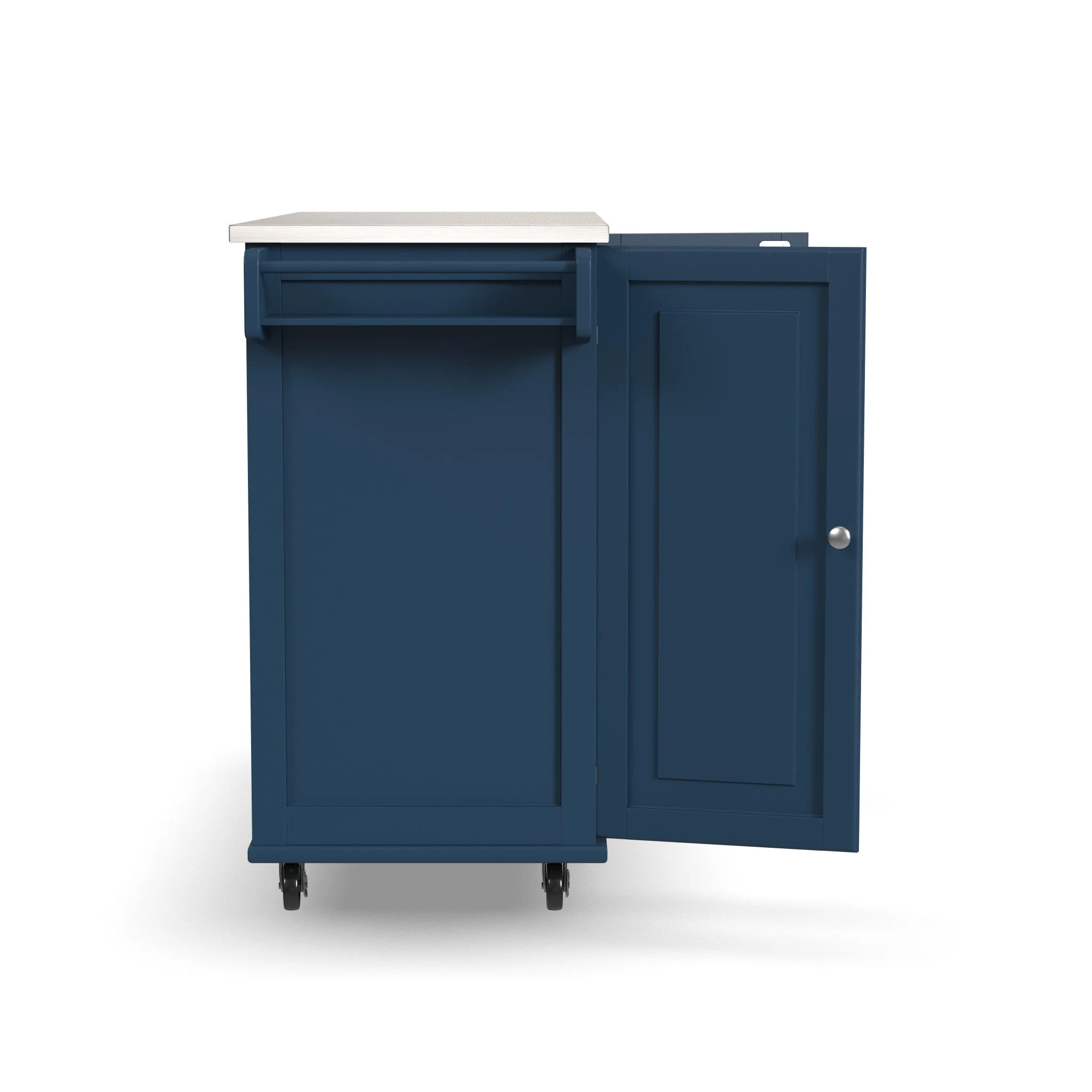 Homestyles Dolly Madison Engineered Wood Kitchen Cart in Sage Green/Nickel