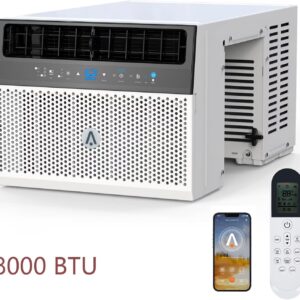 8000Btus Window Air Conditioner Over the Sill AC Up to 370 Sq.Ft With Remote & App