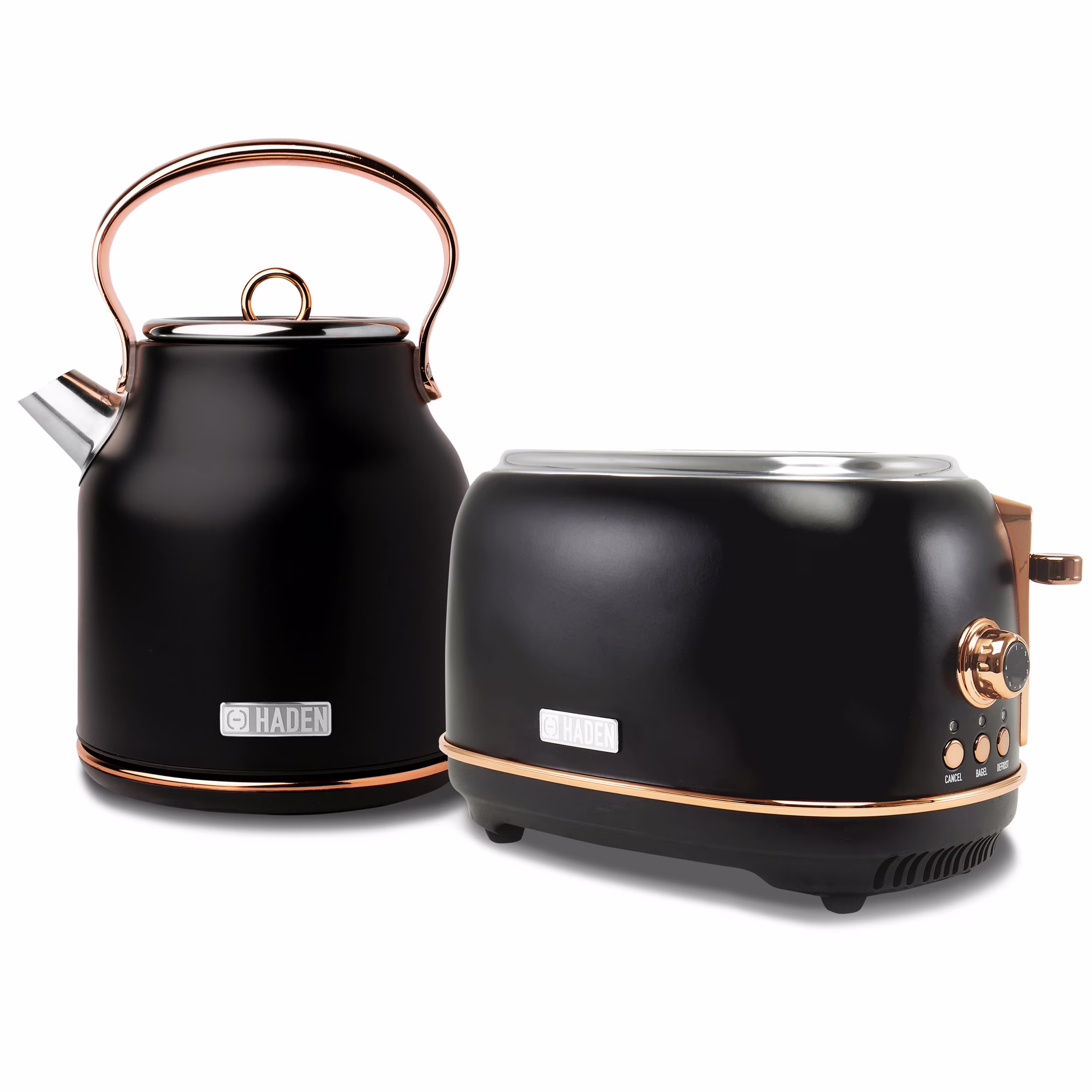 Haden Heritage 1.7 Liter Electric Kettle with 2 Slice Bread Toaster, White