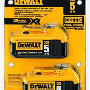 DEWALT 20V MAX XR 5.0AH 2 Pack Batteries