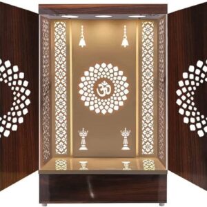 Customized Wooden Cabinet Desginer Mandir With LED / Mandir For Home & Office / Temple For Home / Pooja Ghar / Mandir With Lights /Storage