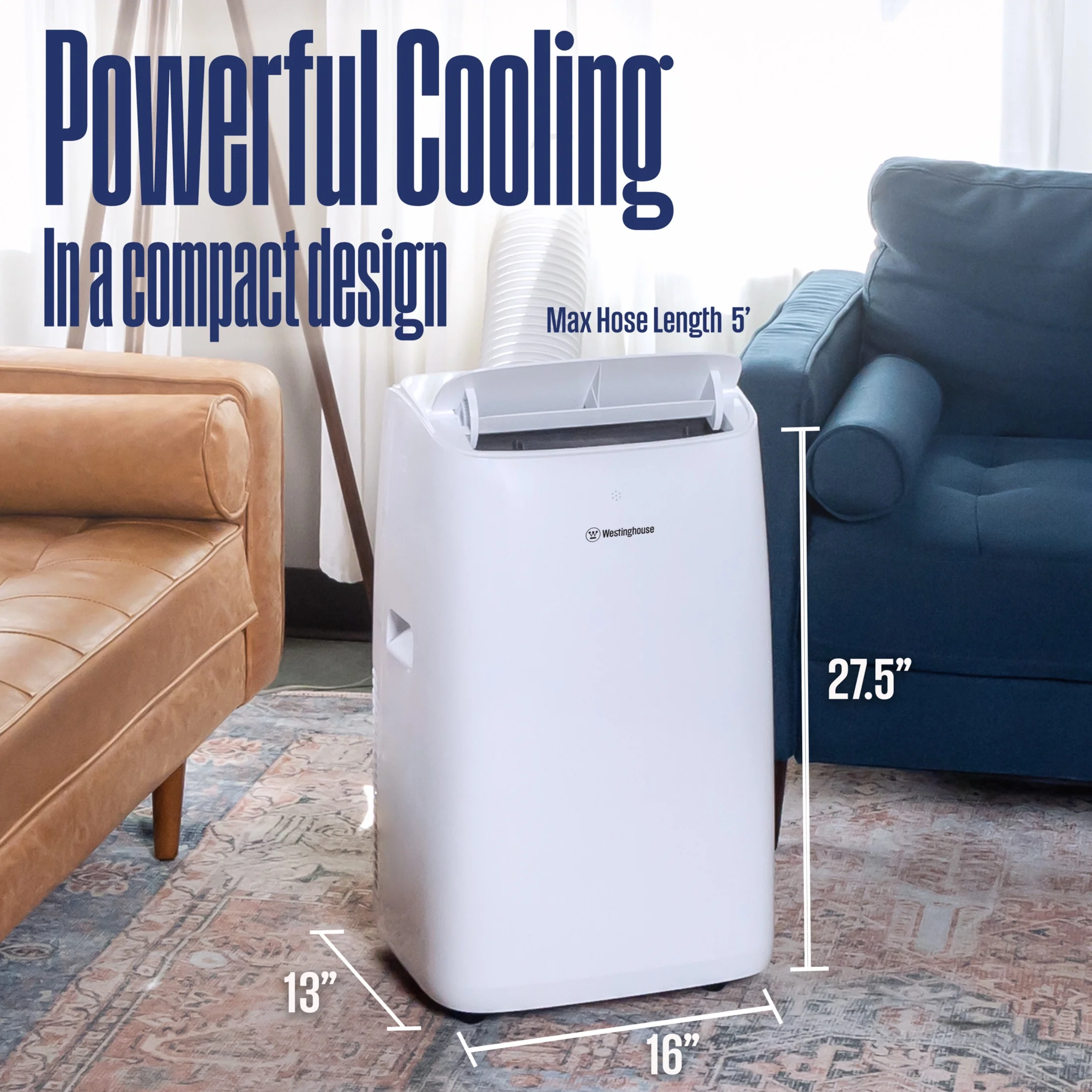 Westinghouse 12,000 BTU Portable Air Conditioner & Dehumidifier with Remote & Smart App, up to 550 Sq Ft