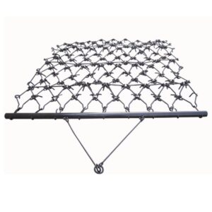 Field Tuff 4'x4' Steel Drag Rake Field Leveling Harrow with 1/2" Teeth